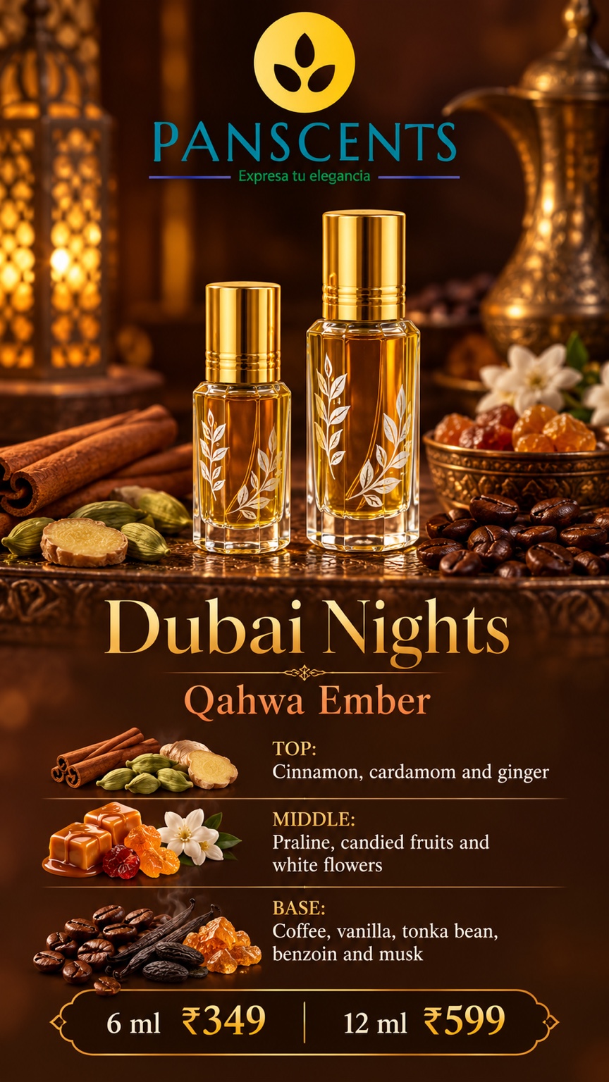PANSCENTS fragrance presentation for Qahwa Ember